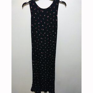 Gap Black Maxi Dress with Rose Print
